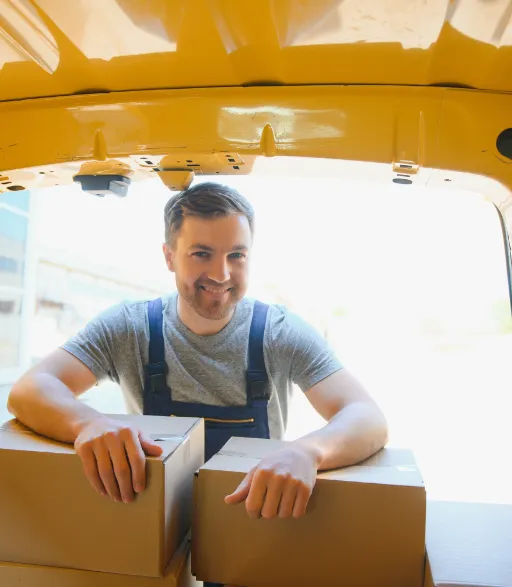mover with boxes
