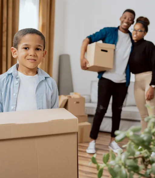 family moving in new apartment